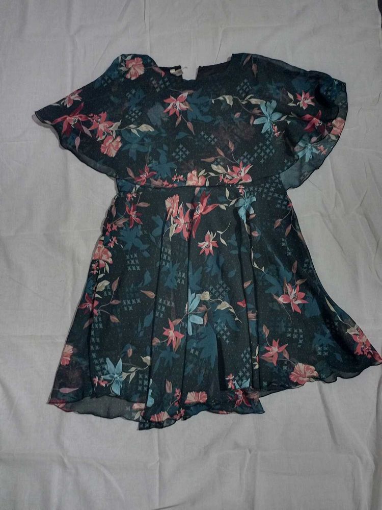 Floral Dark Green Dress