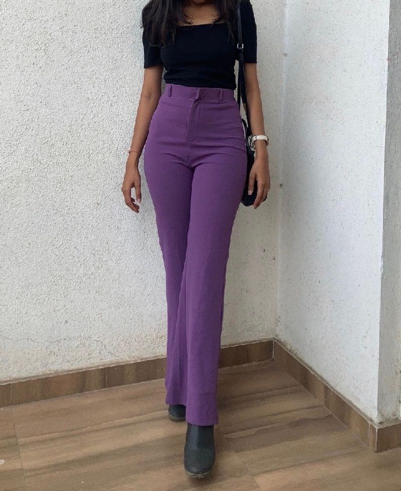 Sassafras flared purple trousers💜