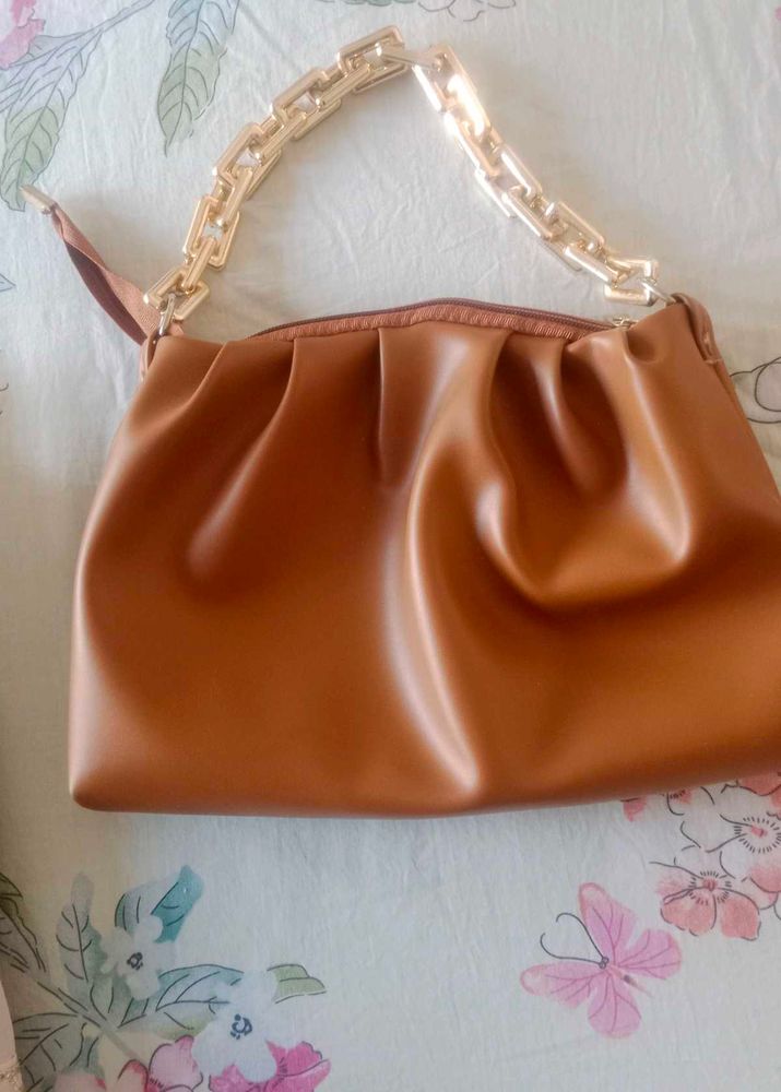 Brown Chain Handle Bag