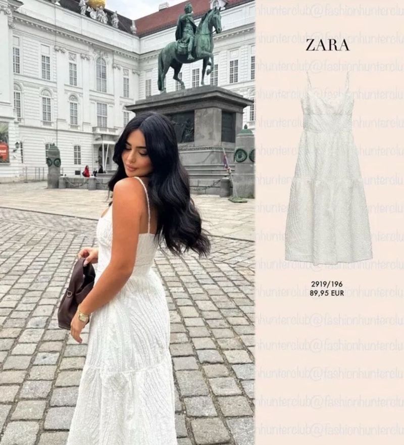 ZARA FRAYED JACQUARD DRESS ZW COLLECTION 🎀