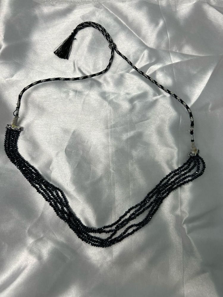 Black Beaded Statement Necklace