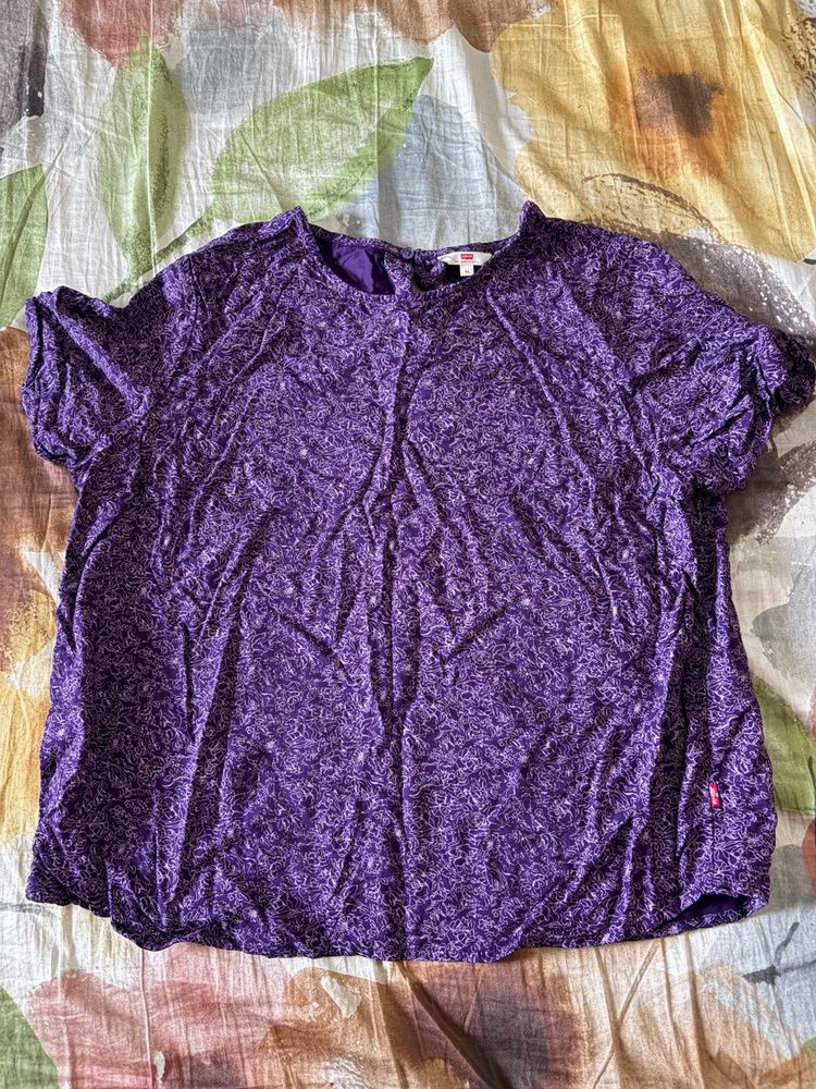 Purple Printed Top