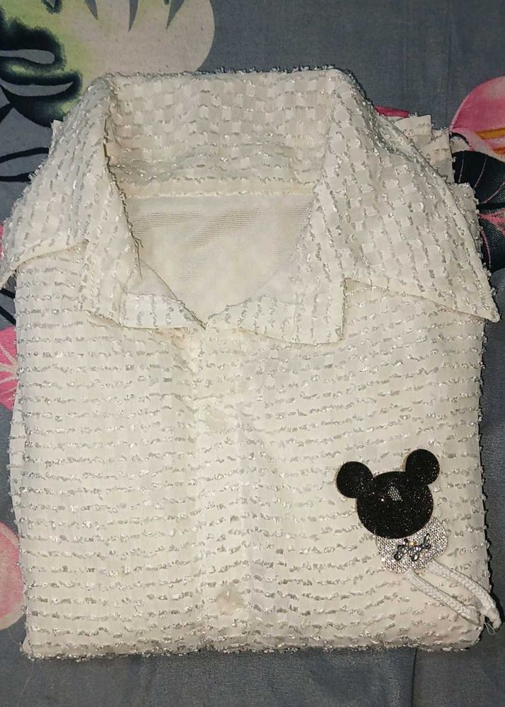 White Embellished Top