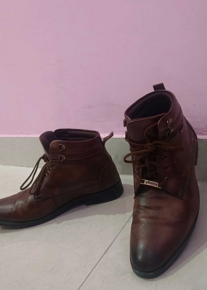 Vellinto Dust-off Synthetic Leather Boots For Men