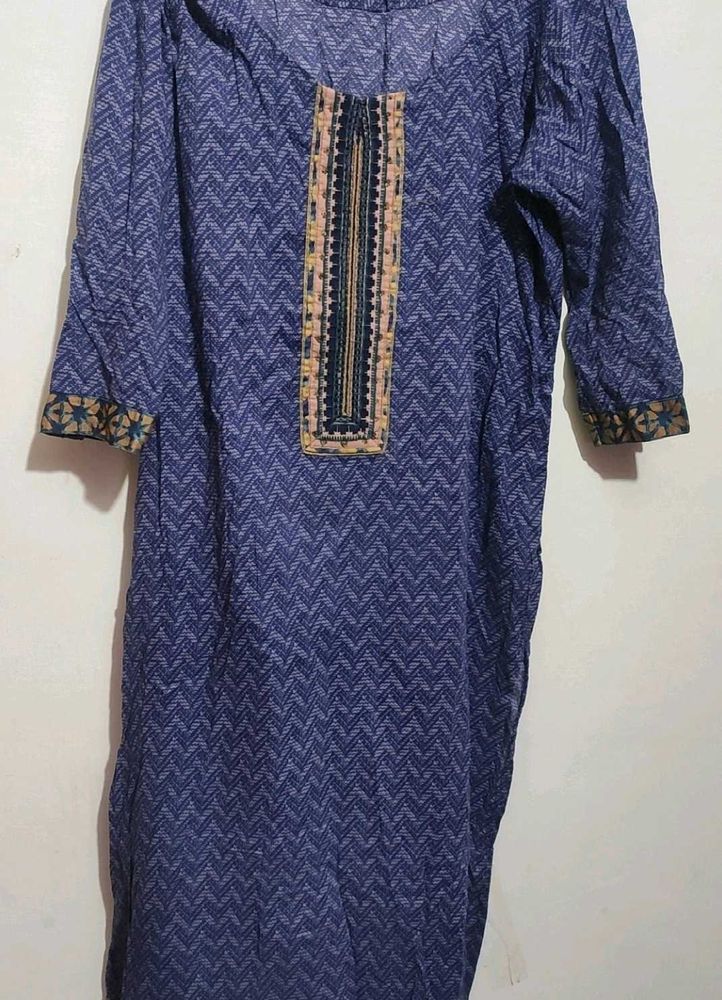 Navy Blue Cotton Kurti For Girl Or Woman 38 Bust