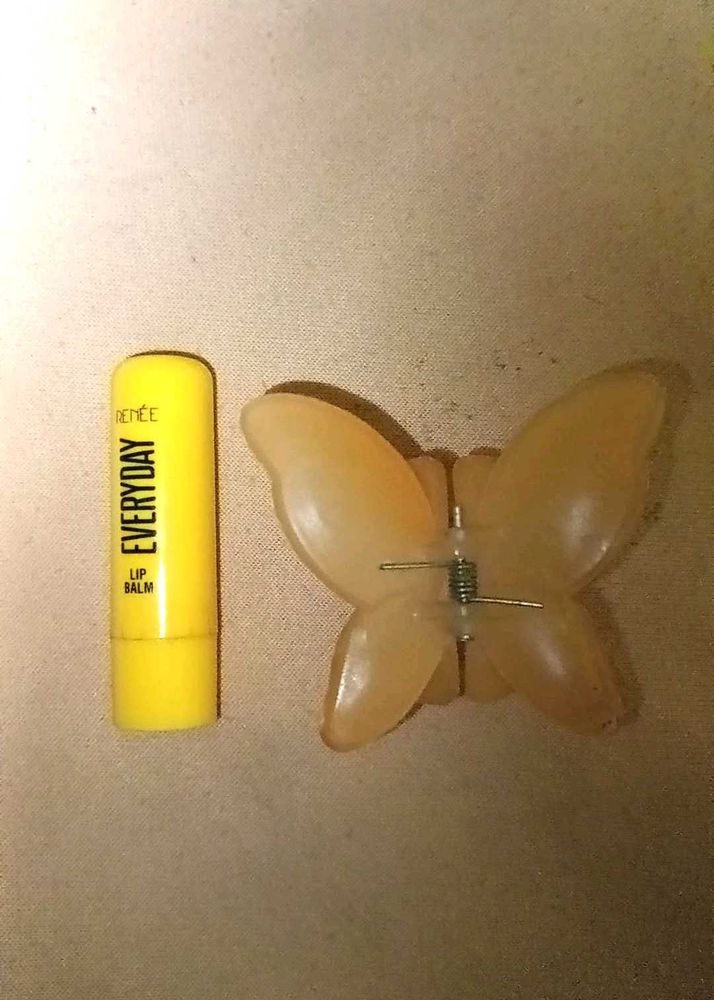 lipbalm and hair clip
