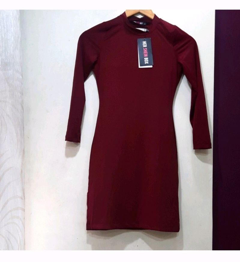 Maroon Bodycon Dress