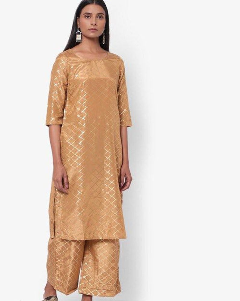 Golden Kurta Palazzo Set