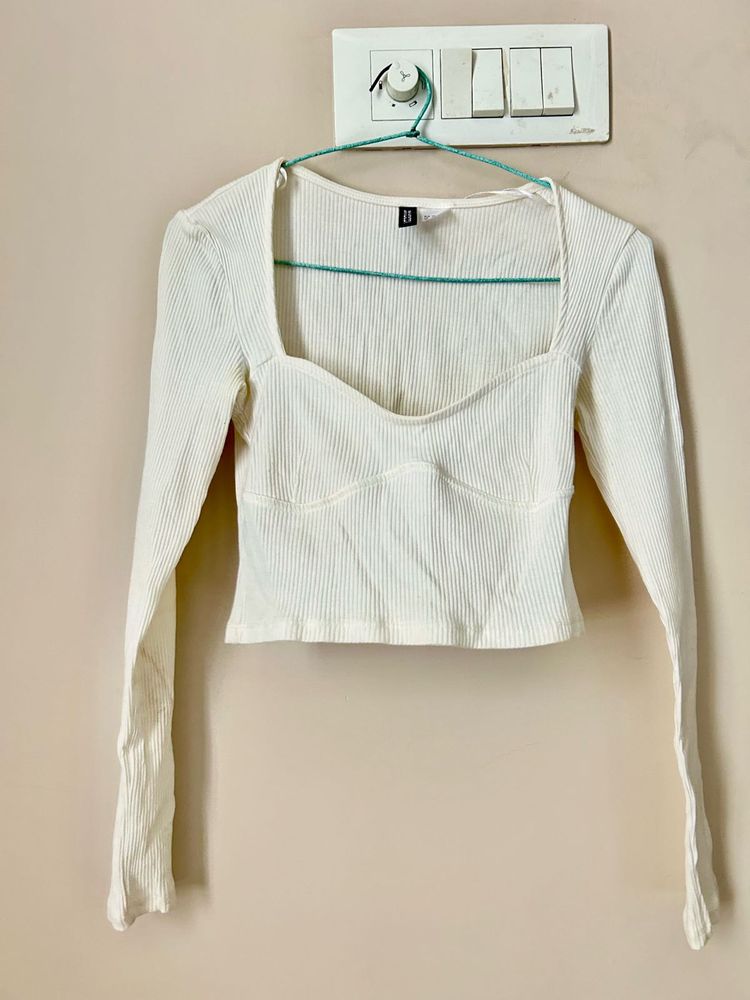 White Long Sleeve Top