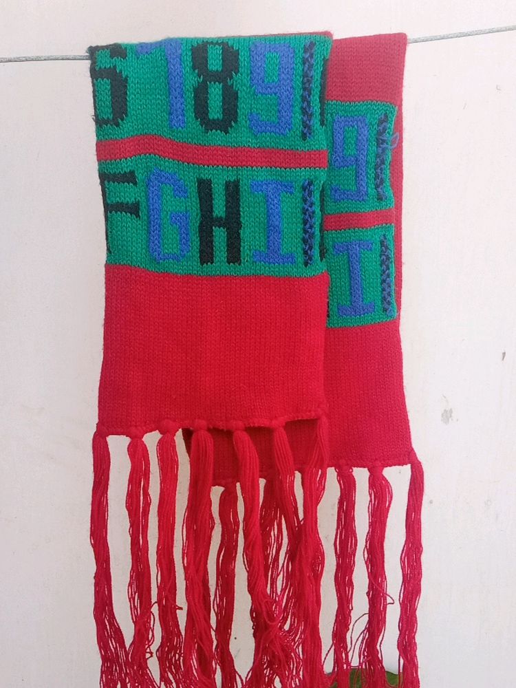 Kids Muffler Woollen With Numbers And Alphabet