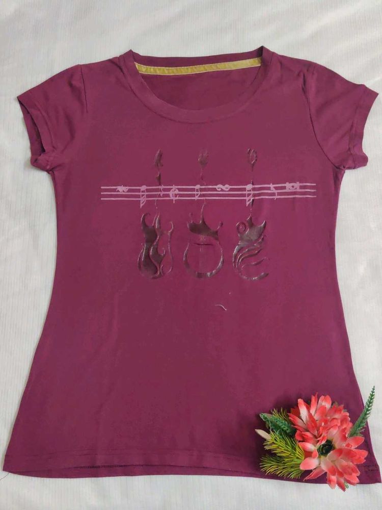 Maroon Guitar Graphic Tee