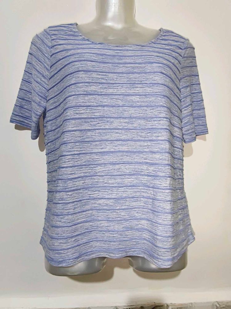 🎄Buy 1, Get 1 Free🎁L/XLStriped Blue T-Shirt