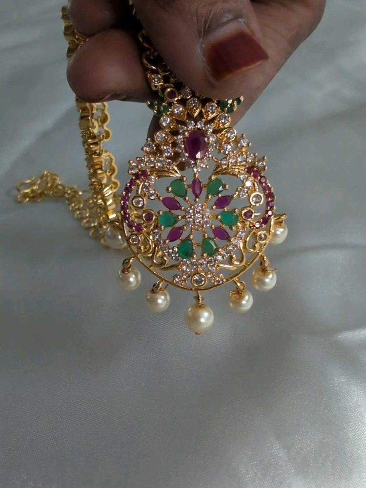 One Gram Gold Neckpiece With Pendant