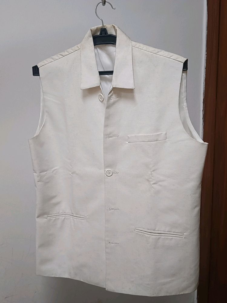 Half Sleeve White Jacket