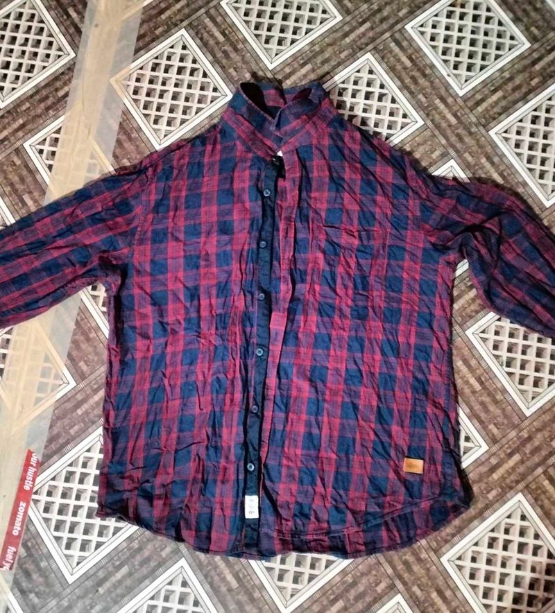 Red &amp; Blue Plaid Casual Shirt