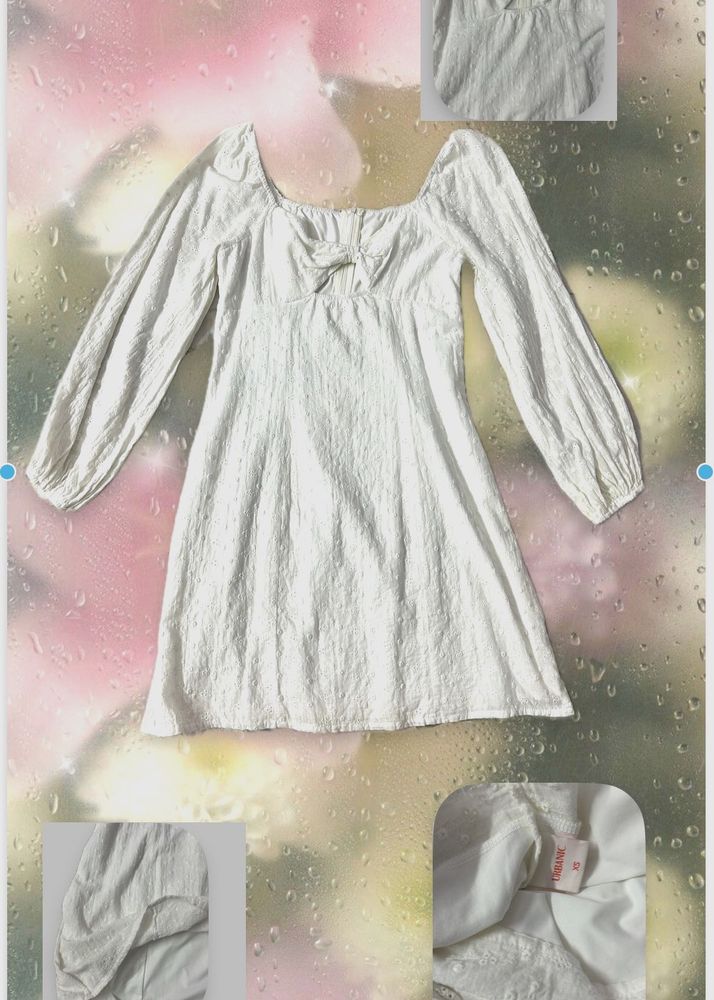 White Long Sleeve Mini Dress