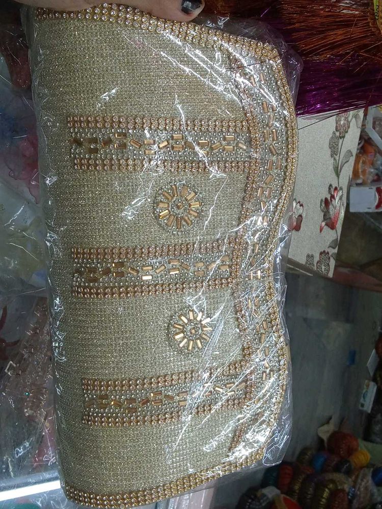 Gold Beaded Clutch