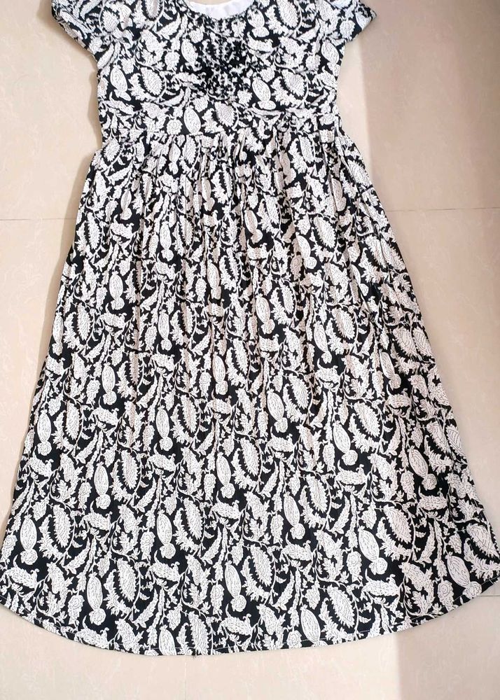 Beautiful Black And White Embroidered Maxi