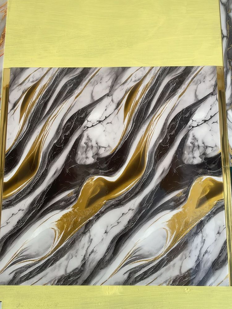 Uv Foam marble tile Wallpaper Self Adhesive 5 Pcs