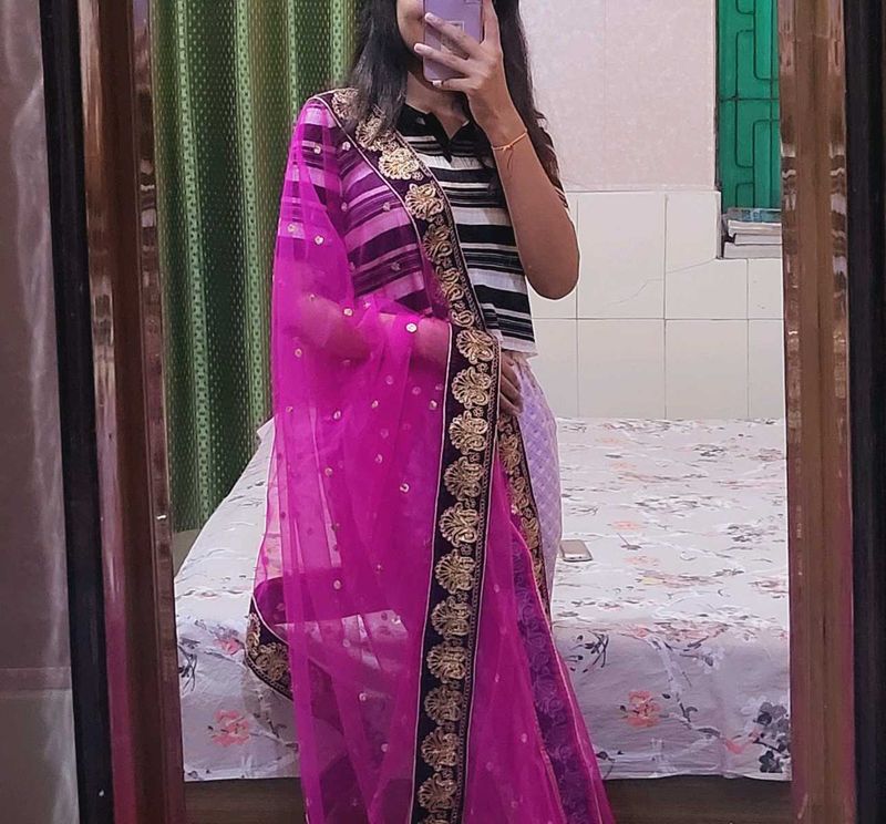 Pink Festive Duppata
