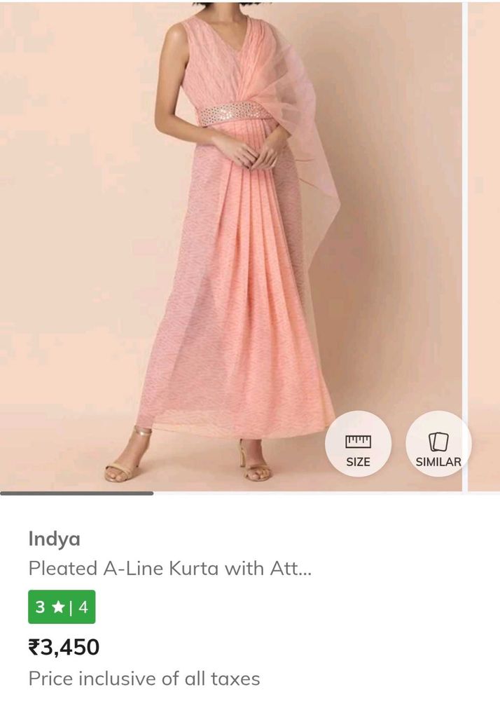 Indya Maxi Dress With Attached Dupatta