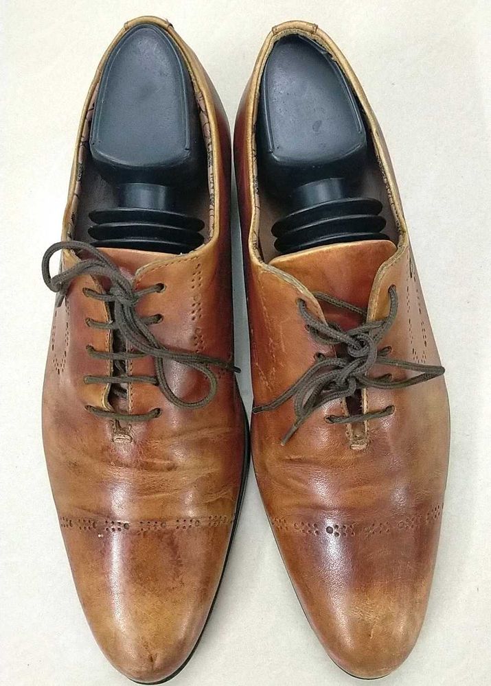 Van Heusen Brown Leather Formal Shoes