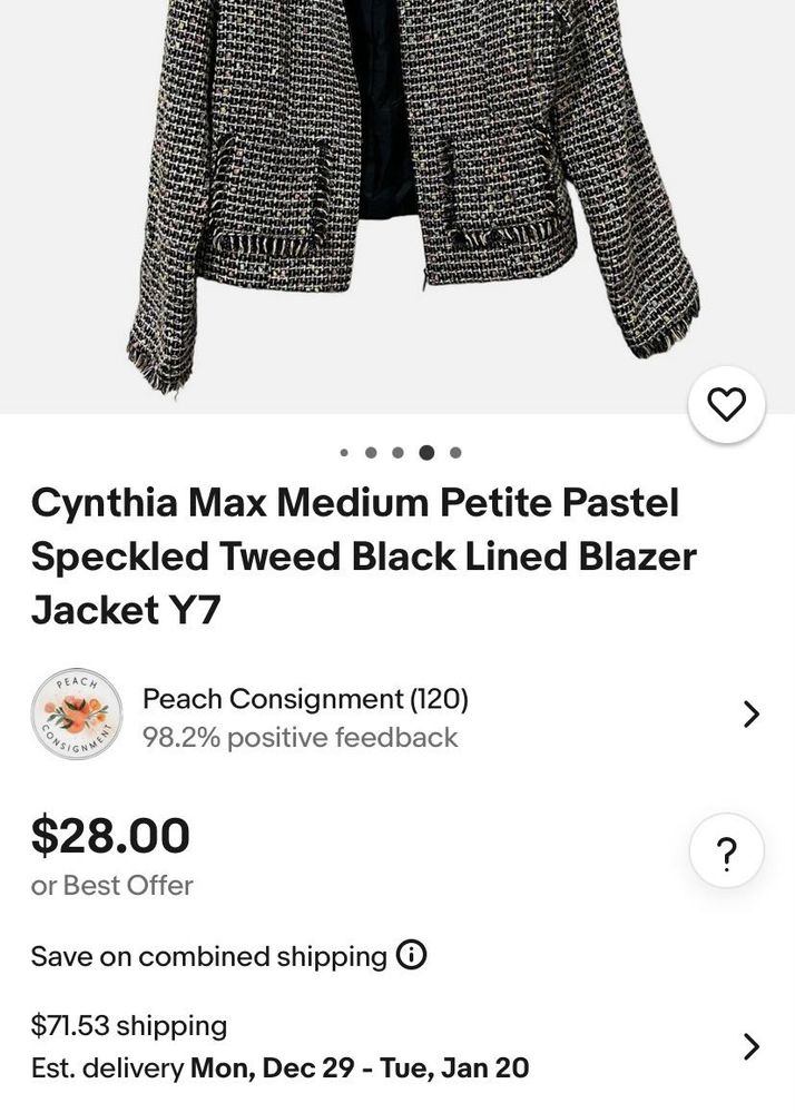 Tweed Speckled Blazer Jacket