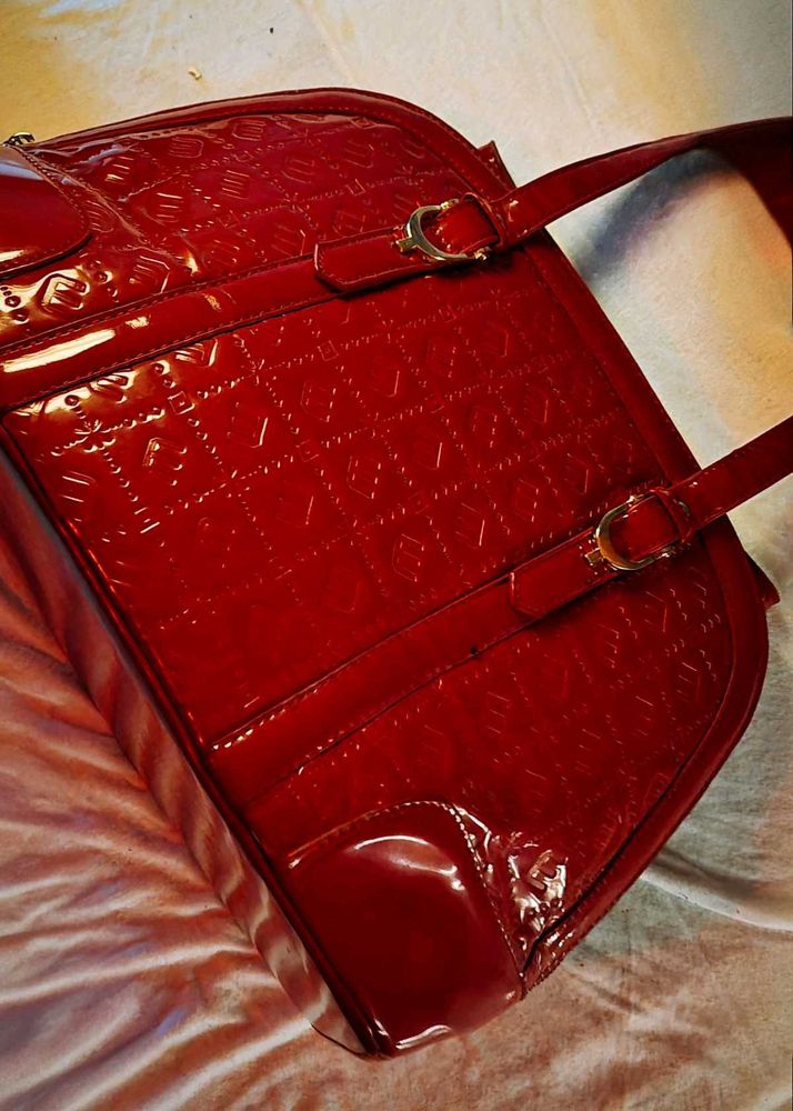 Red Patent Leather Backpack