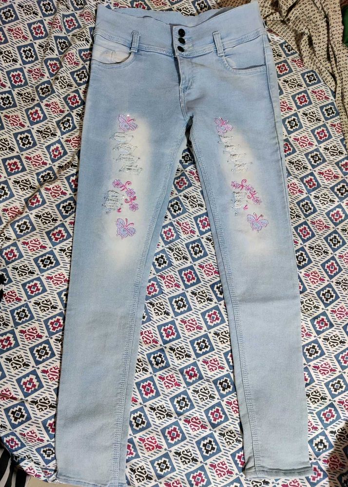 Butterfly Embellished Jeans