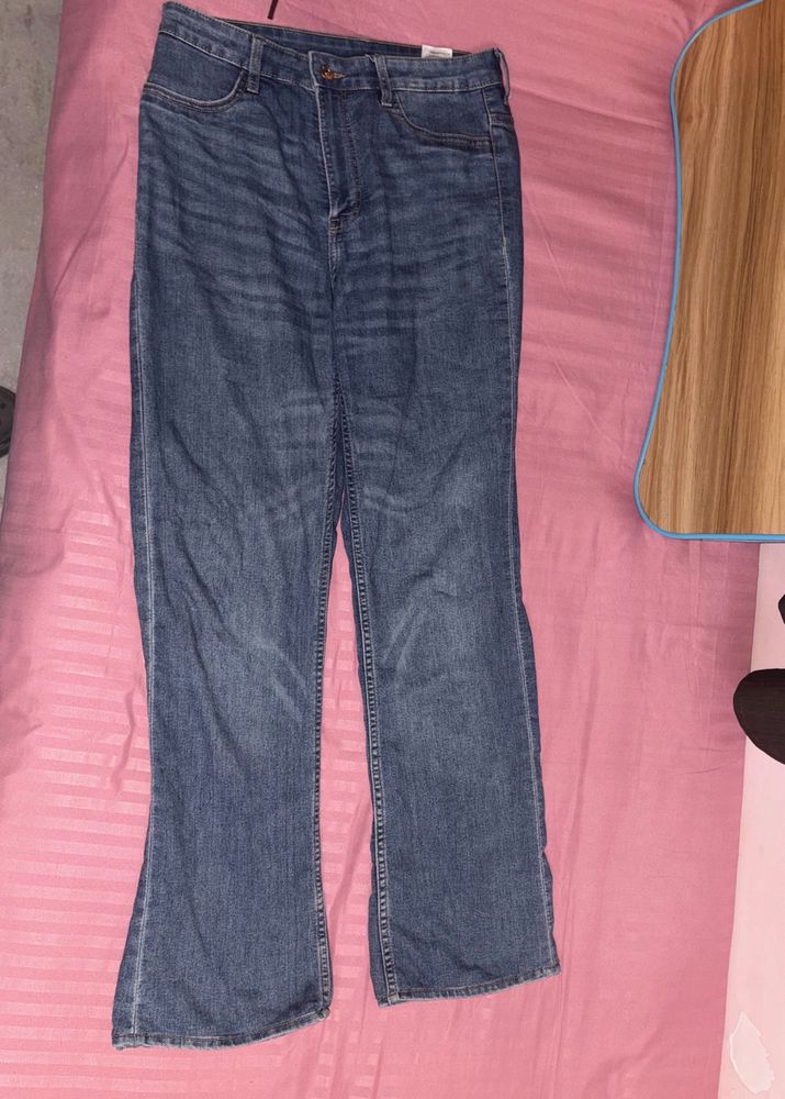 Blue Denim Flared Jeans