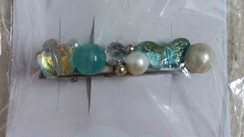 🌊✨Ocean-Inspired Beaded Hair Clip with Pearls ✨