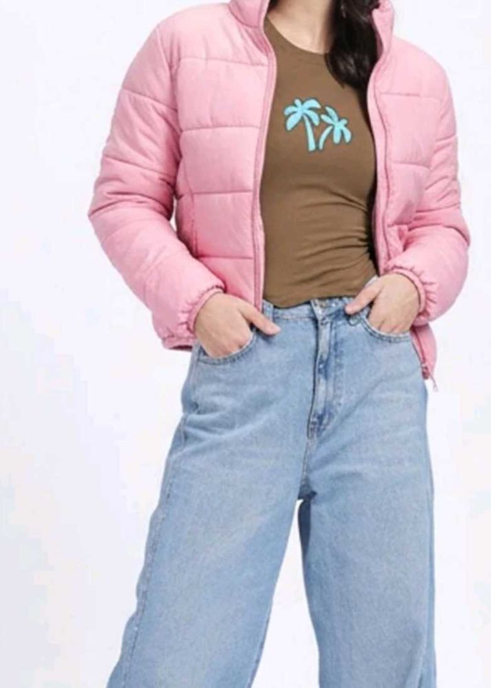 Pink Puffer Jacket - Trendy &amp; Cozy