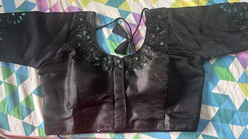Not Used Embellished Black Blouse