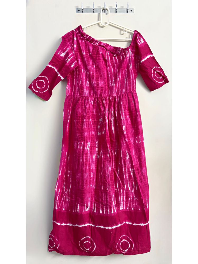 Pink Shibori Tie-Dye Maxi Dress – Anouk
