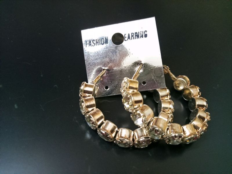 Sparkly Gold Hoop Earrings