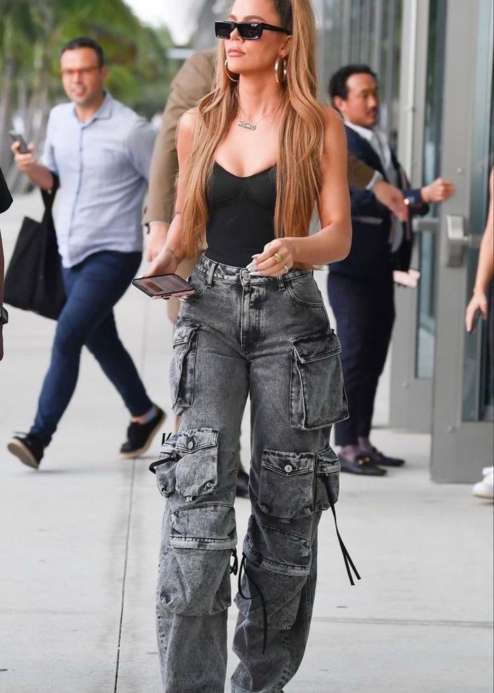 black faded grey wash pinteresty cargo jeans
