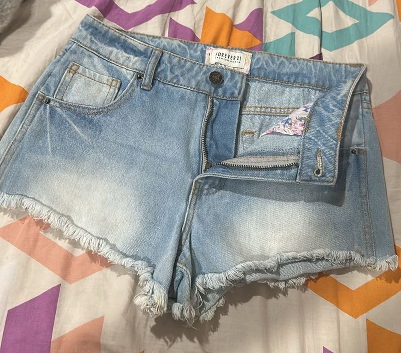 Forever 21 Denim Fringe Shorts