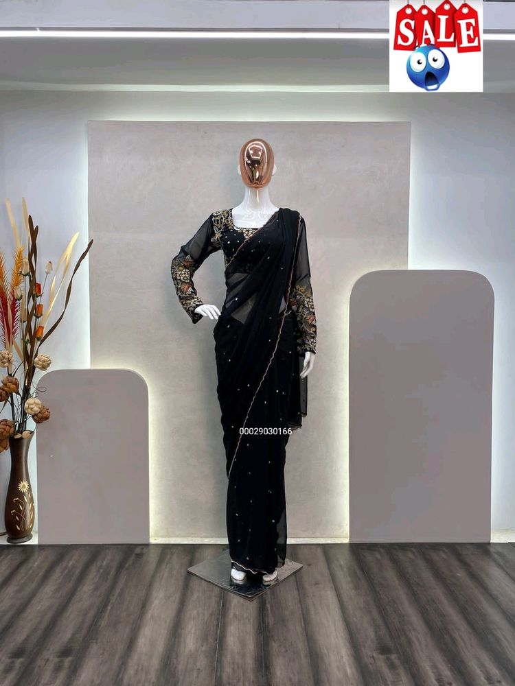 Black Party Wear Saree