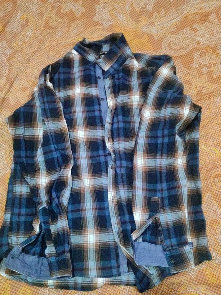 Men&#39;s Blue Plaid Flannel Shirt