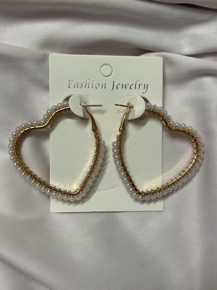 Heart Pearl Earrings