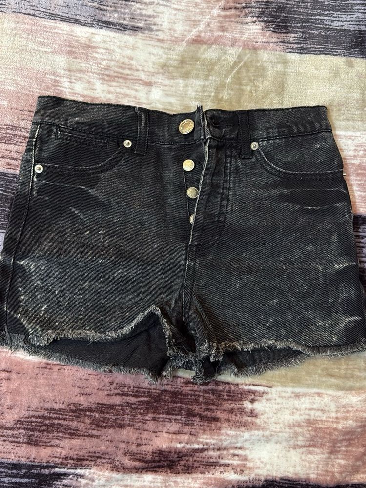 Acid Wash Denim Shorts