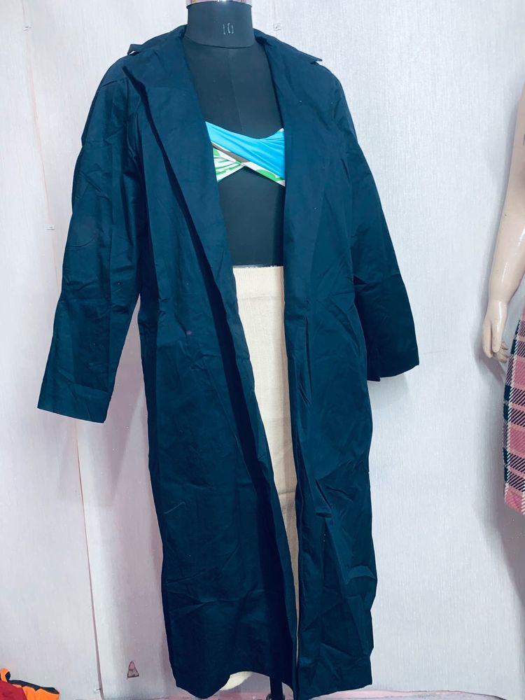 Stylish Black Trench Coat lenth 46