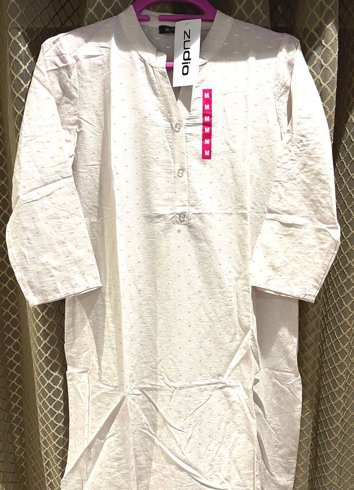 Ivory Silver Dots Printed Kurti