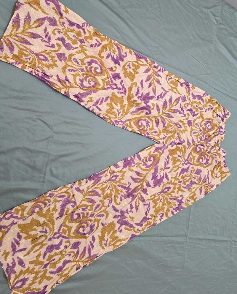 Patterned Colorful Metallic Trouser