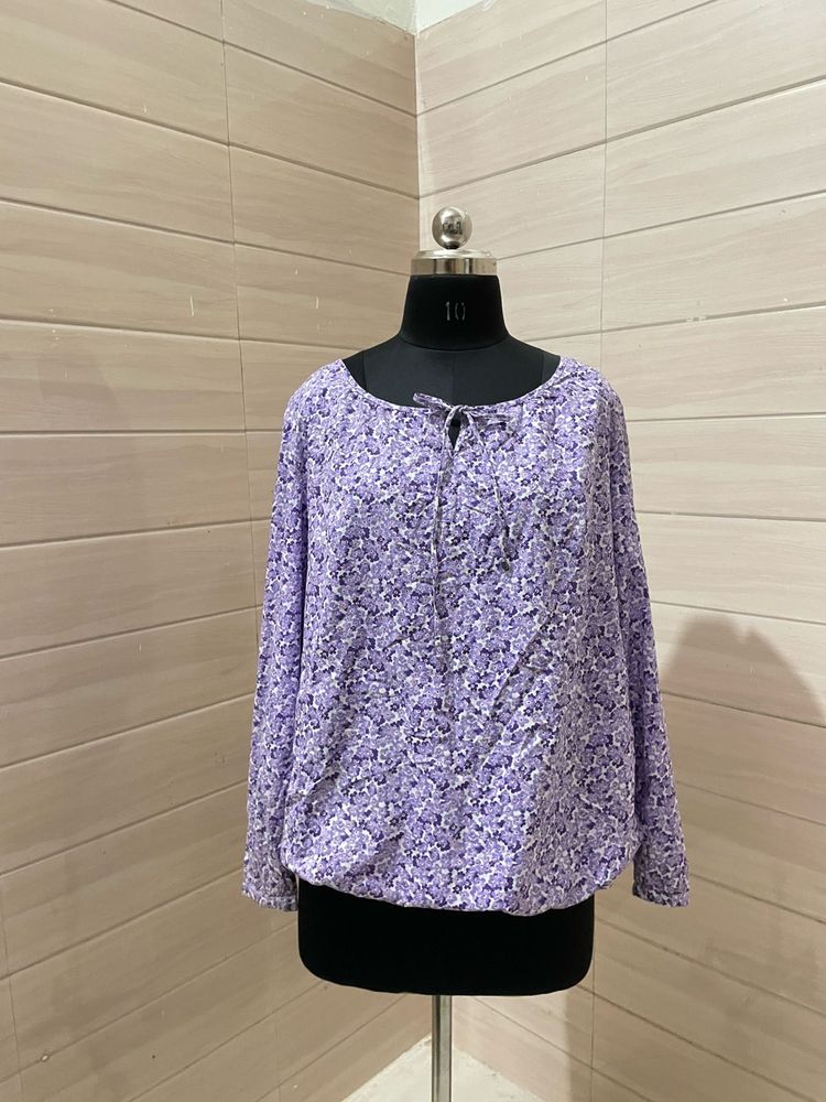 Made In Germany Floral Print Tie-Neck Blouse