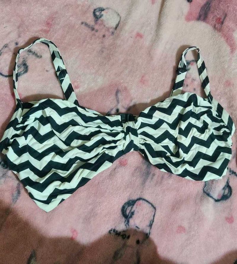 Black And White Bikini Top