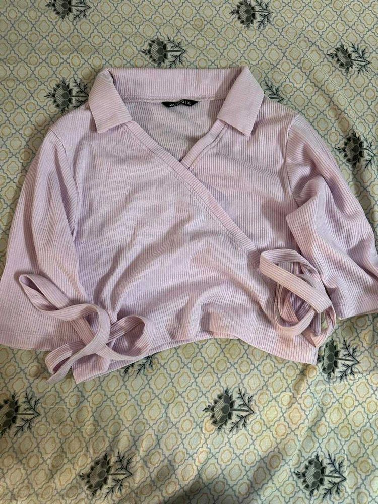lavender wrap up top