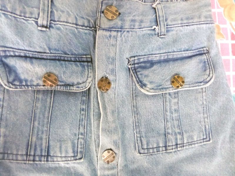 Vintage Light Blue Denim Skirt