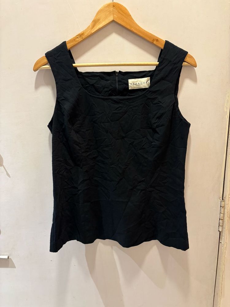 Square Neck Black Corset Strachable Top