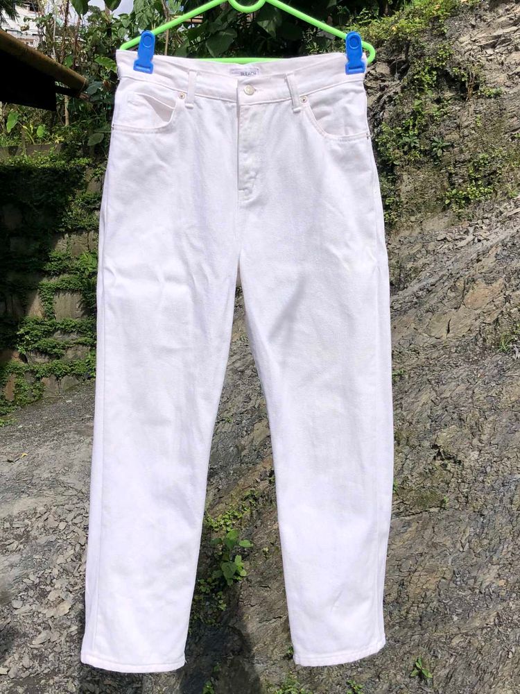 White Baggy Mom Denim Jeans